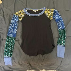 Free People xs colorful long sleeve
